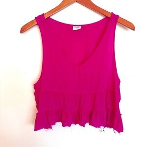 Free People Vibrant Pink Layered Tank Top Size Small